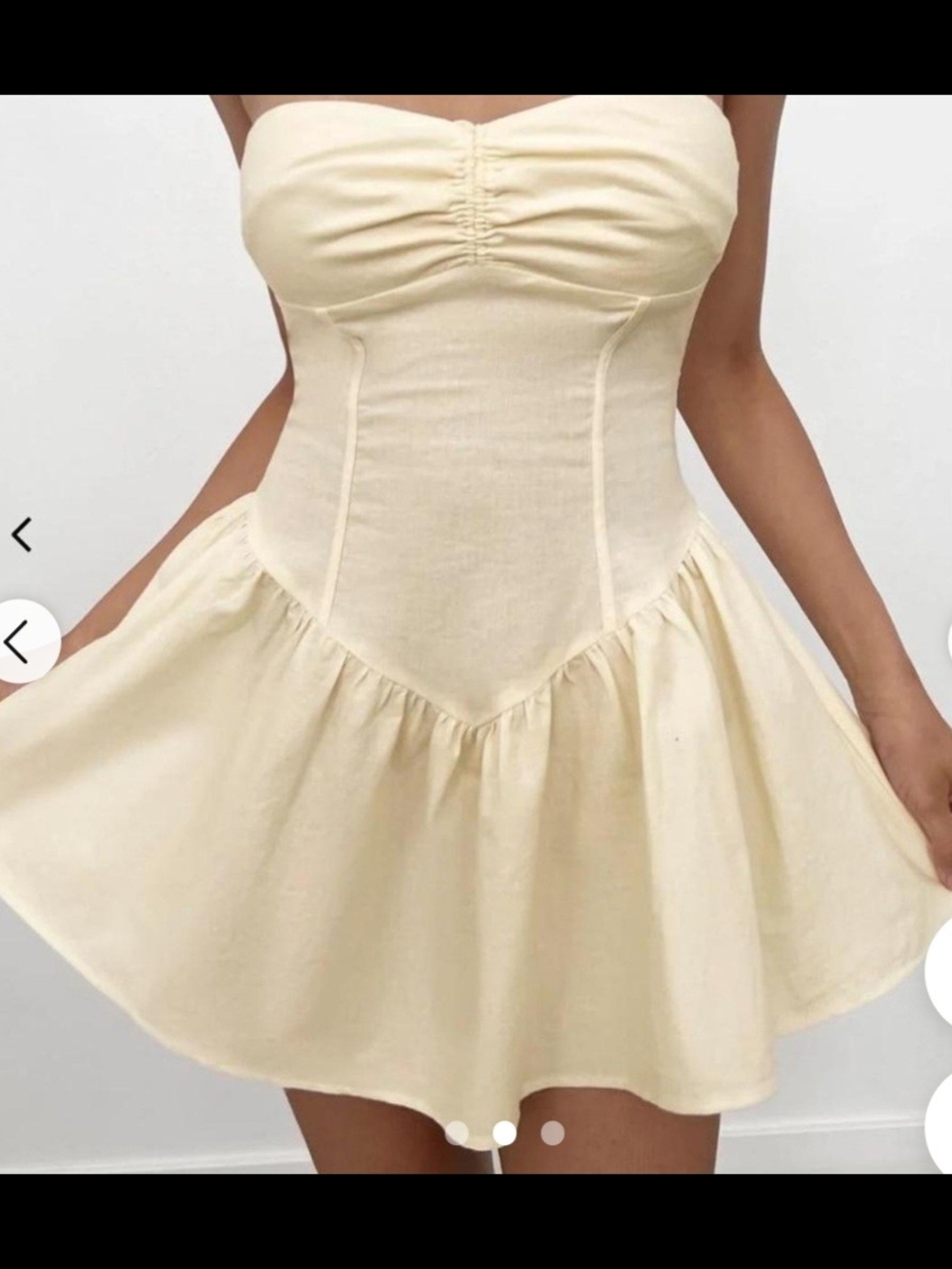 Strapless Cream Corset Fit-and-Flare Mini Dress
